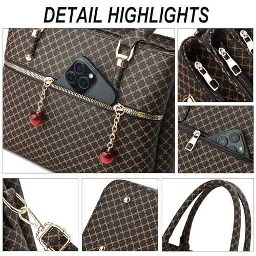 Bolso de mano dual-tone para mujer con 3 compartimentos y asa de hombro miniatura 7