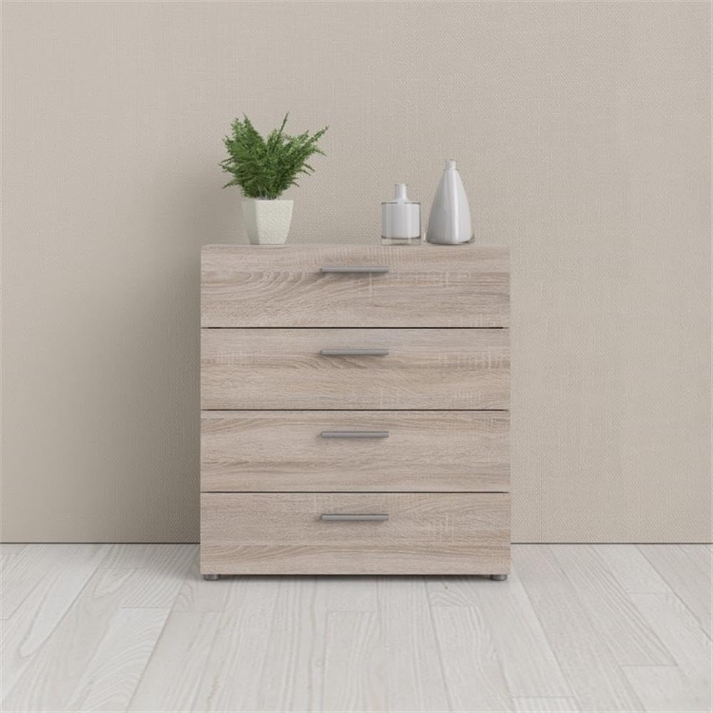 Truffle Oak 4-Drawer Chest with Sleek Contemporary Design