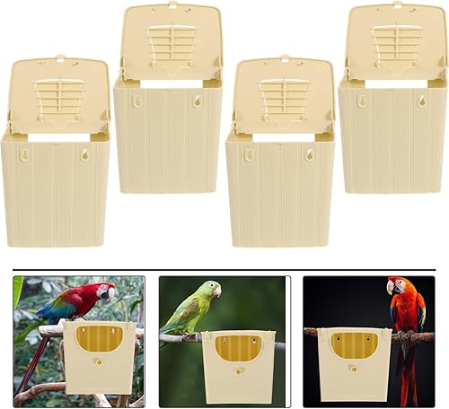 Miniatura 7 de Ipetboom 4 cajas de cría de nidos de pájaros, cajas de anidación para pájaros, nido de periquitos, loros, pájaros, pinzones, caja de cría,
