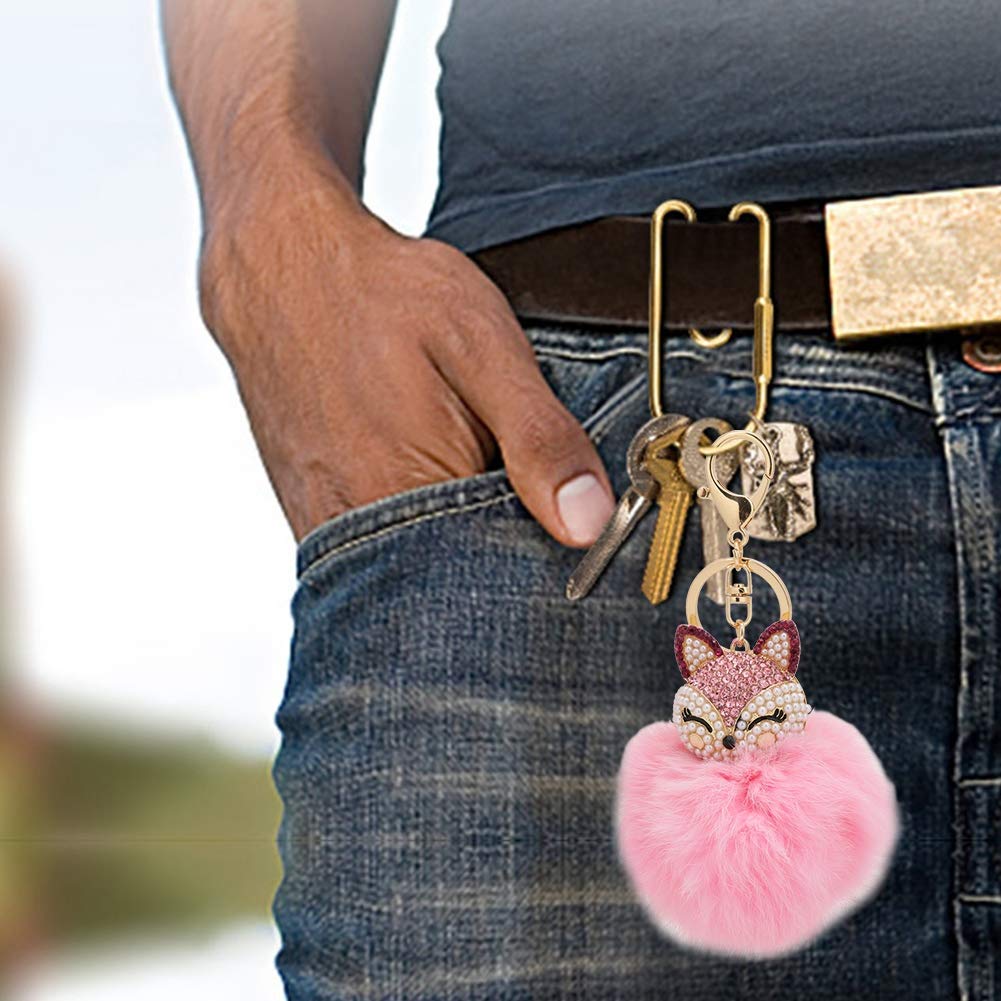 VALICLUD Pom Pom Porte-Clés avec Gland Moelleux Porte-Clés Fausse VALICLUD Pom Pom Porte-Clés avec Gland Moelleux Porte-Clés Fausse