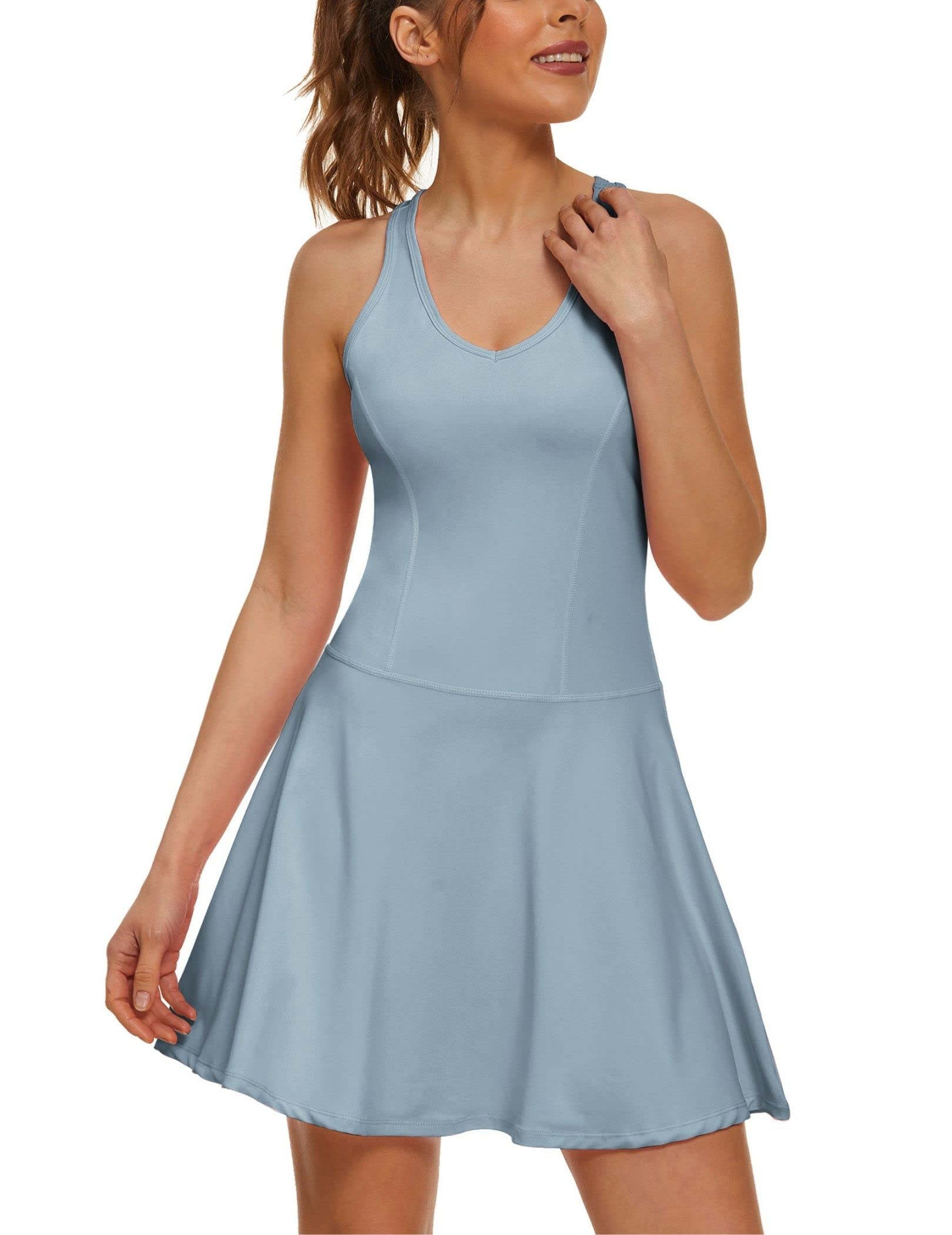 Onbay Women's Tennis Dress Sleeveless Workout Athletic Dress for Golf Girl Sportwear Tennis Dress