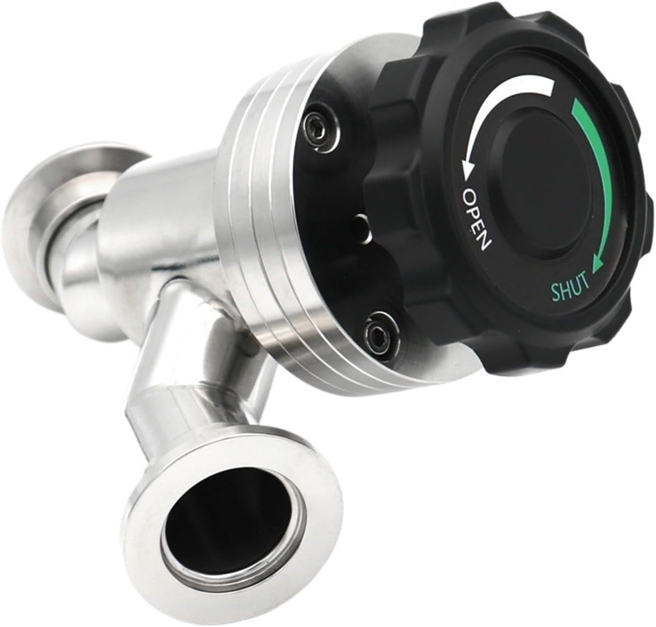 SS304 Stainless Steel KF16 KF25 KF40 KF50 Y-type Manual High Vacuum Baffle Valve Vacuum Flapper Angle Valve(KF16)