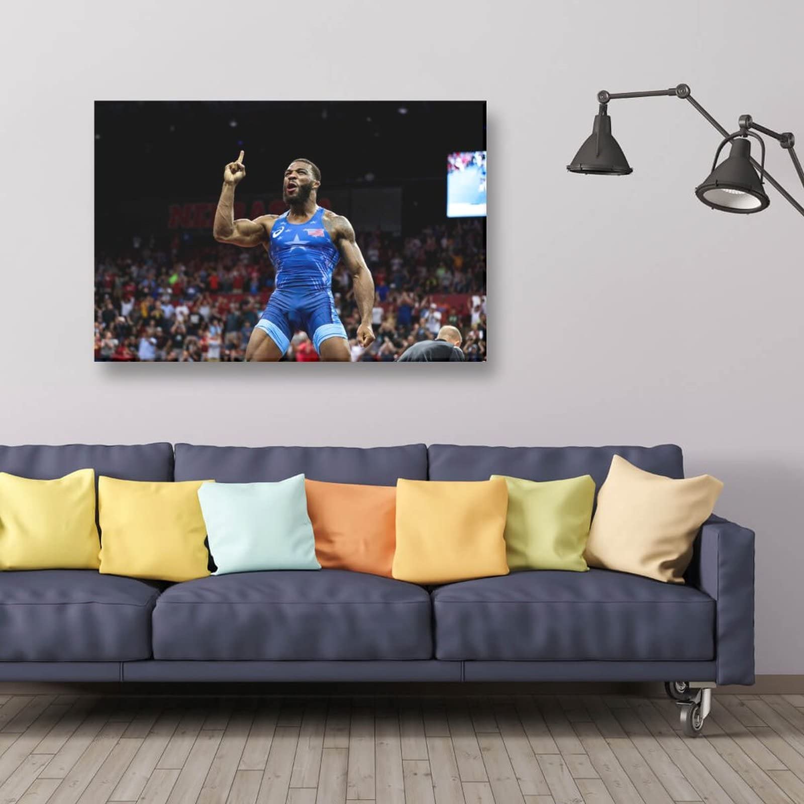 HUIBEI Jordan Burroughs Poster Olympic Wrestling Sports Posters