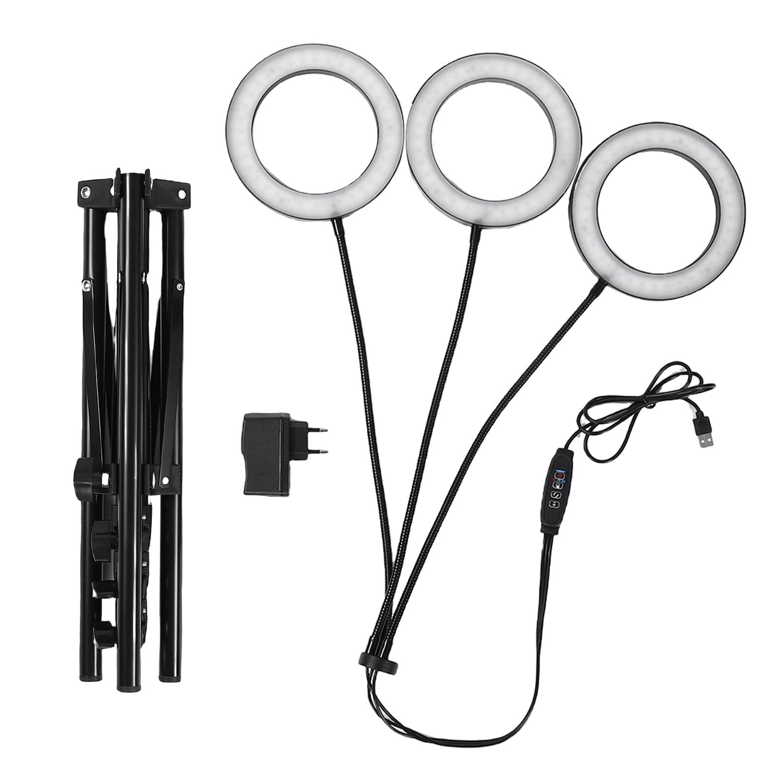 Zerodis Luces de Cultivo para Plantas de Interior, Luz de Espectro Completo para Plantas con Cuello de Cisne Ajustable 360, 6 Niveles de Brillo para (Enchufe de la UE 3 cabezales 28W Utilice