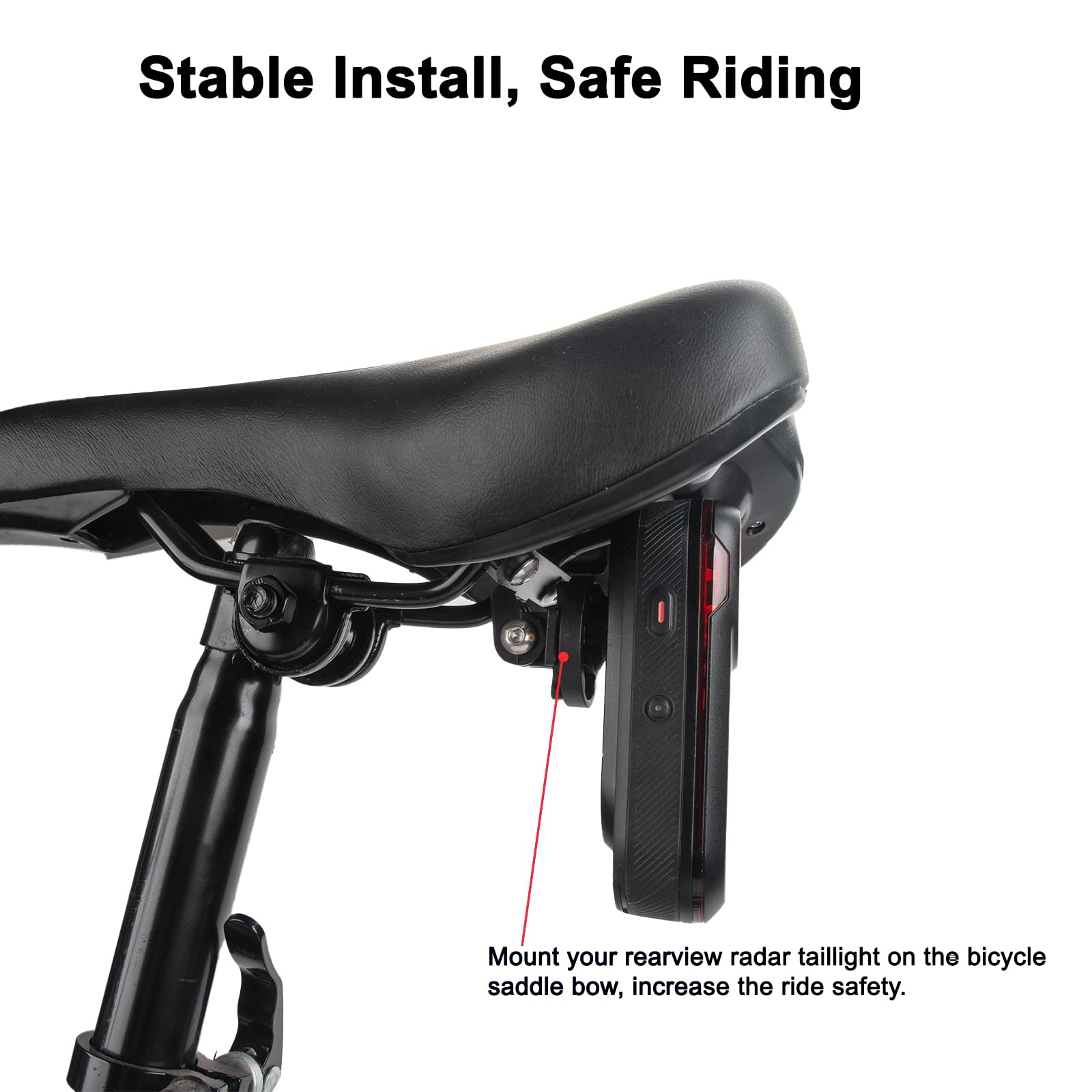 Support De Selle Pour Garmin Varia RVR315 / RTL510 / RTL515 - Fixation Arrière Vélo Sécurisée Et Polyvalente