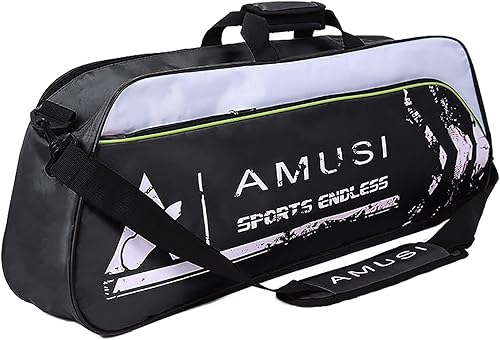 Bolsa de raqueta de bádminton de tenis con capacidad para 3  4 unidades, con compartimento para zapatos y bolsillo lateral para hombres y mujeres,