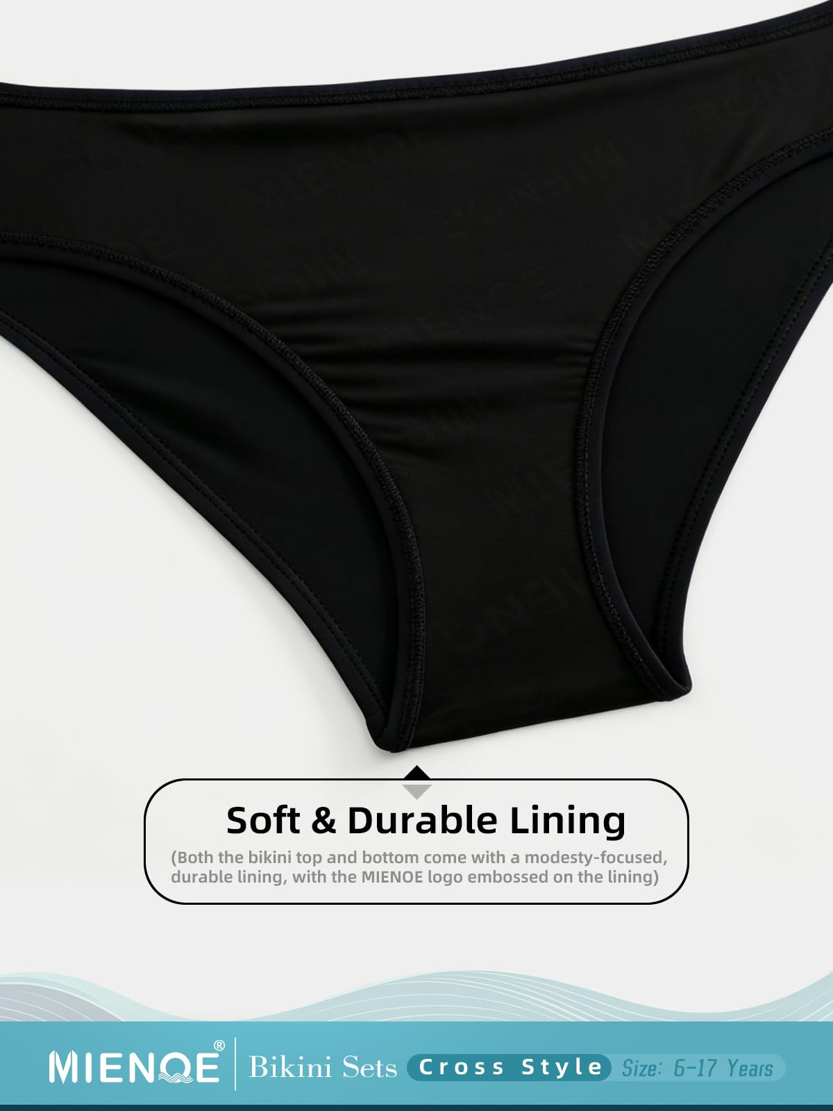 Traje de baño de dos piezas para niñas adolescentes, bikini con cuello en V, tirantes ajustables, bikini para niños con almohadilla para el pecho