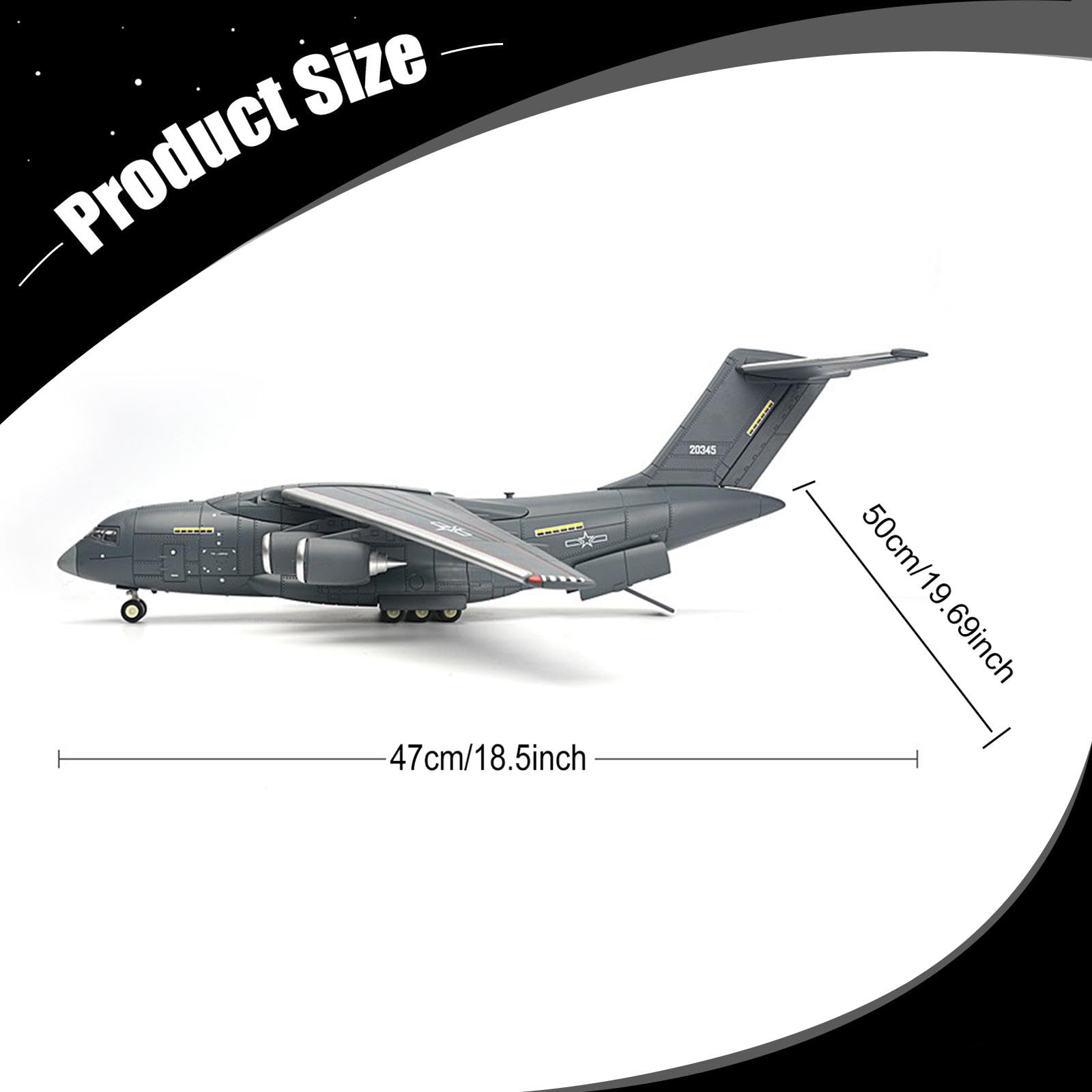 Perfeclan Kit de construcción de Modelo de avión de Transporte a Escala 1/100 para entusiastas de colección de Bloques de construcción para oficinas,