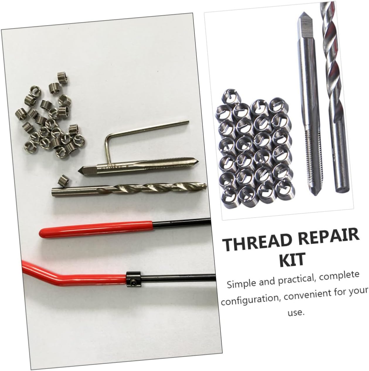 Ciieeo 30pcs Thread Repair Kit Durable Tools Complete Wire Insert for Stripped Threads Professional Repair for Home and Workshop