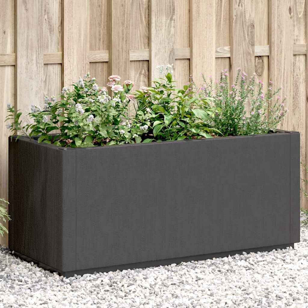 vidaXL Donica ogrodowa, ciemnoszara, 80x36x35 cm, PP, doniczka, donica ogrodowe, osłona na doniczkę, osłonka na doniczke, plastikowa donica