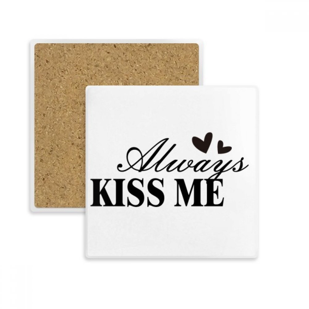Porte tasse absorbant pierre avec message d'amour, le cadeau de boissons parfait pour couple