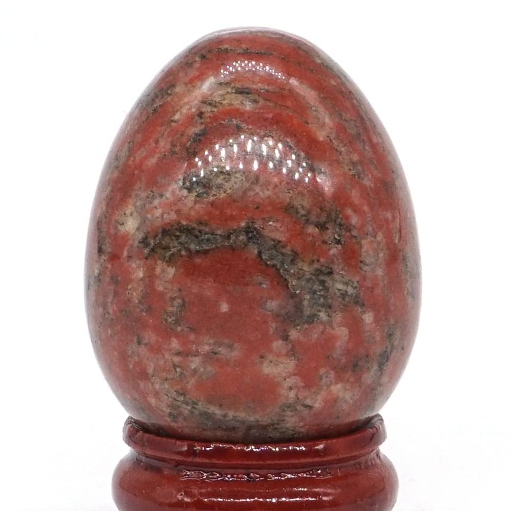 Œuf de cristal jaspe sésame rouge de qualité supérieure 30x40mm