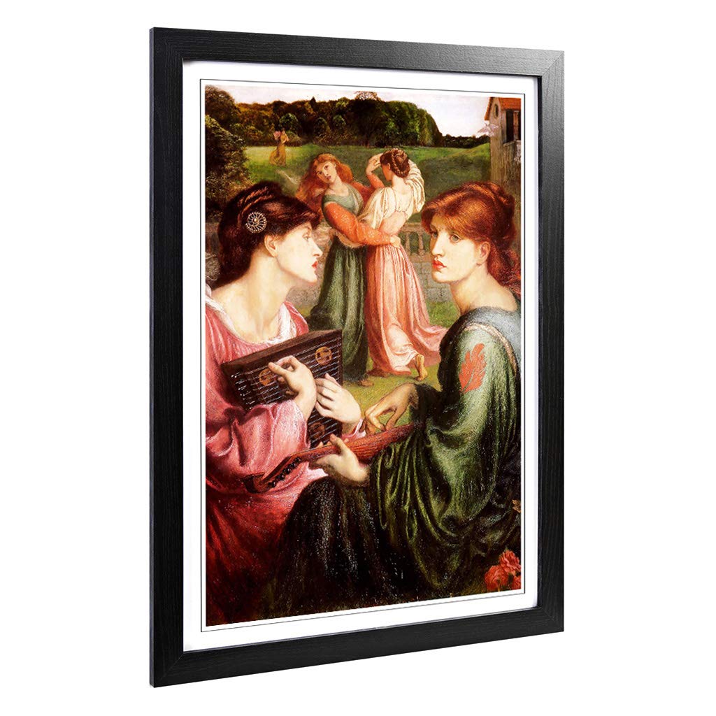 Big Box Art Framed Print of Dante Gabriel Rossetti The Brower Meadow Design | Wall Art Picture | Home Decor for Kitchen, Living Room, Bedroom, Hallway, Black, A2 / 24.5x18 Inch / 62x45cm