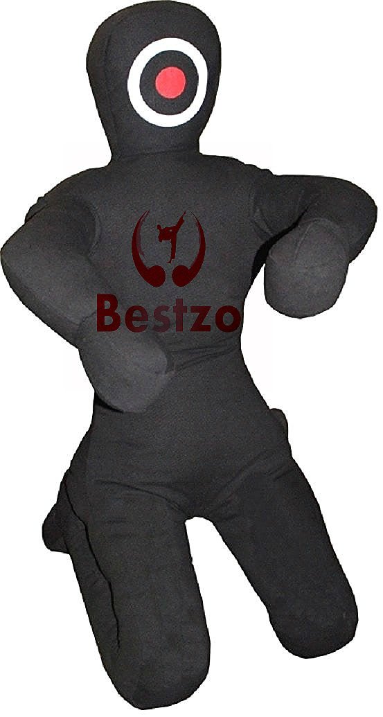 Bestzo MMA Martial Arts Brazilian Grappling Dummy -Sitting Position Black Synthetic Leather- 59 inches
