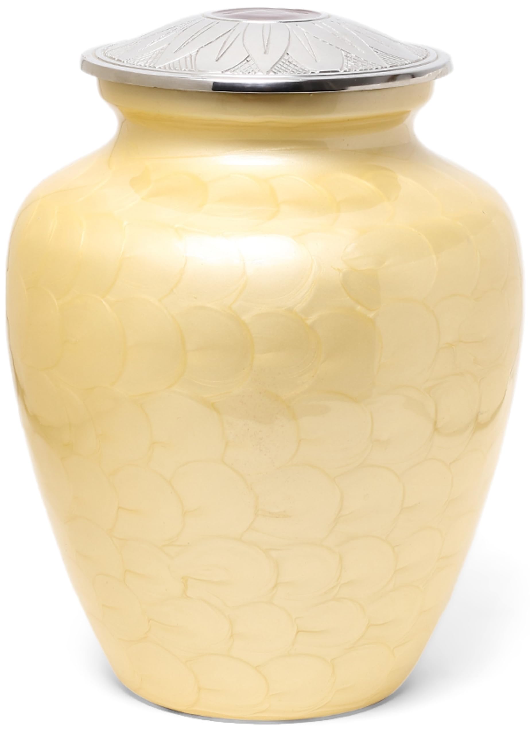 THE ASCENT MEMORIAL Cremation Urns for Human Ashes Adult Male Female | Yellow Sunflower Theme | Pack of Large, Small Keepsake, Heart Urn Display Stand and Velvet Carry Bags | Funeral Ashes Urns