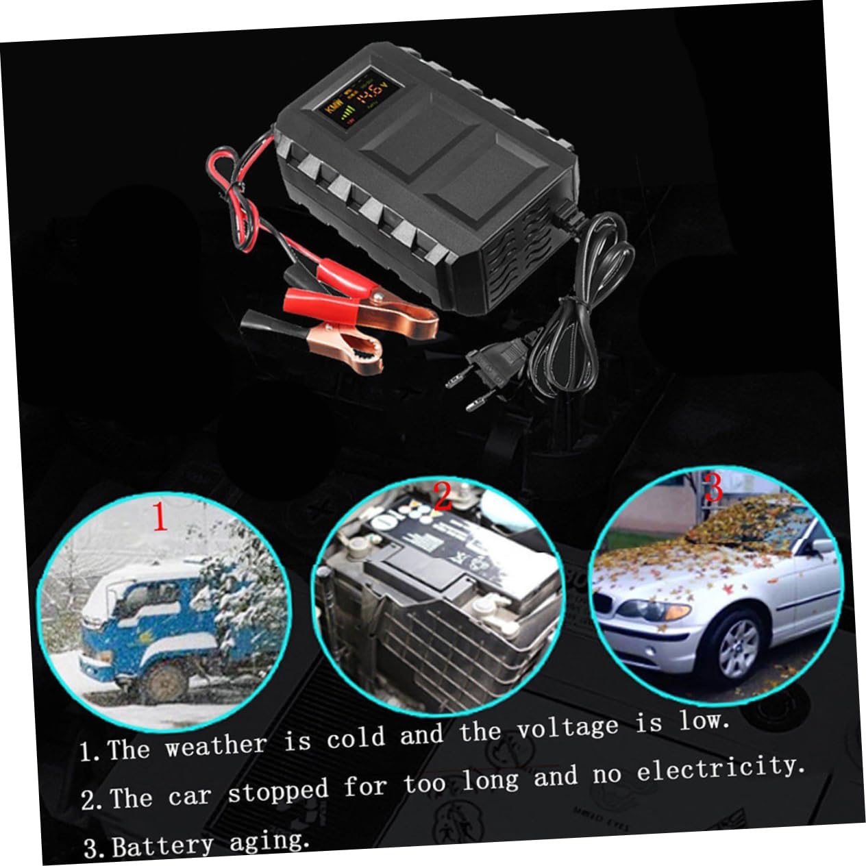 Chargeur de Batterie 12 V 20 A pour Moto et Batterie Automobile