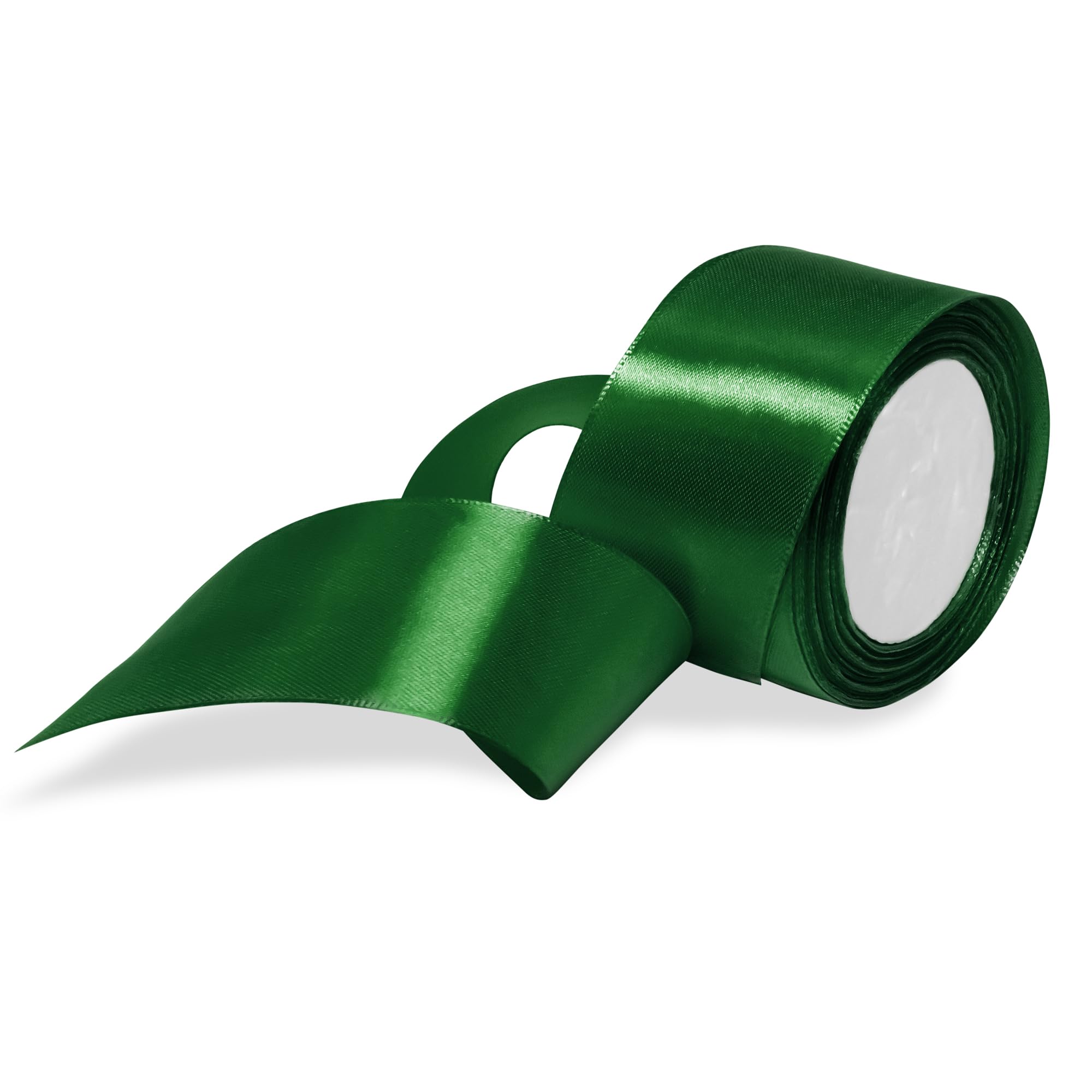Emerald Ribbon 2 inch Double Face Ribbons for Crafts Gift Ribbon Satin Emerald Solid Ribbon Roll 2 in x 25 Yards