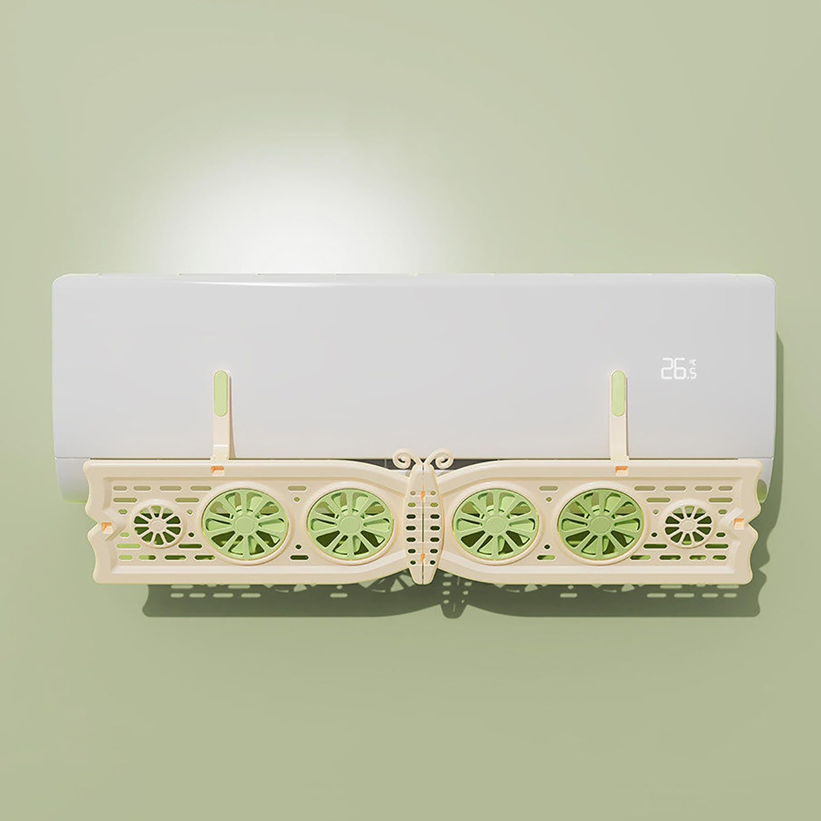 Split Air Deflector, Adjustable Air Conditioner Windshield, 180° Rotatable, Keep Cool from Direct Blow(Green)