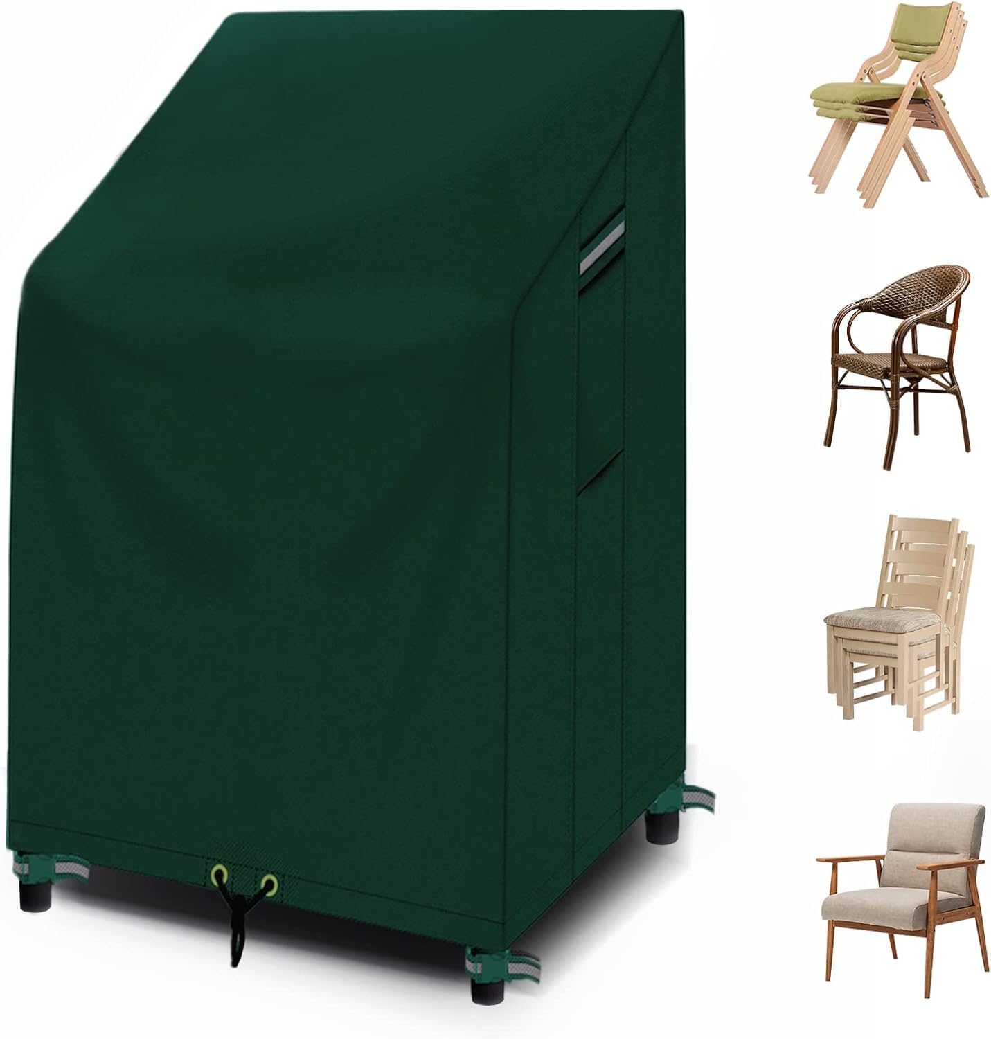 RICHIE Garden Stacking Chair Cover, Waterproof Reclining, Patio Chairs 68x96x110/150cm, Anti-UV 600D All-Weather