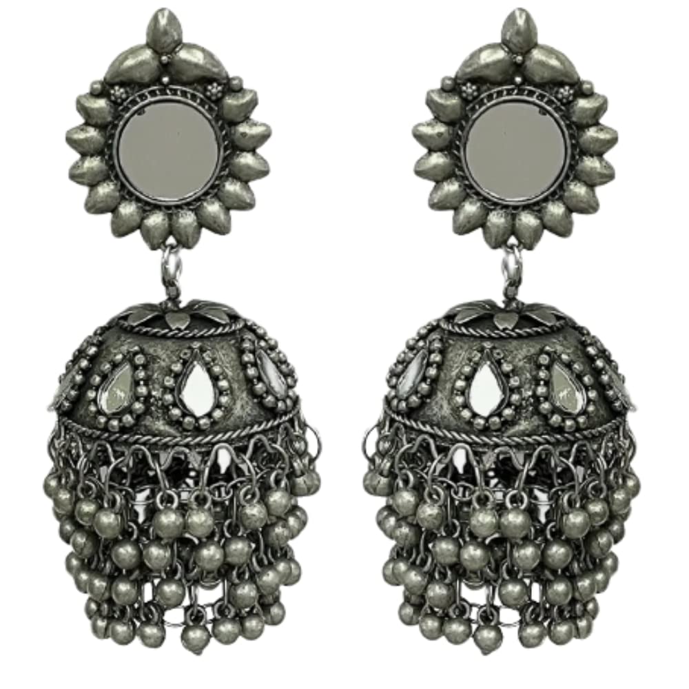 Dulcett Black Oxidised Jhumka, Afghani Oxidized Silver Jhumka, Matte Finish Jhumka, Afghani Jhumka Earrings for Women and Girls. (B0BRJLJ52P) Amazon Price History, Amazon Price Tracker