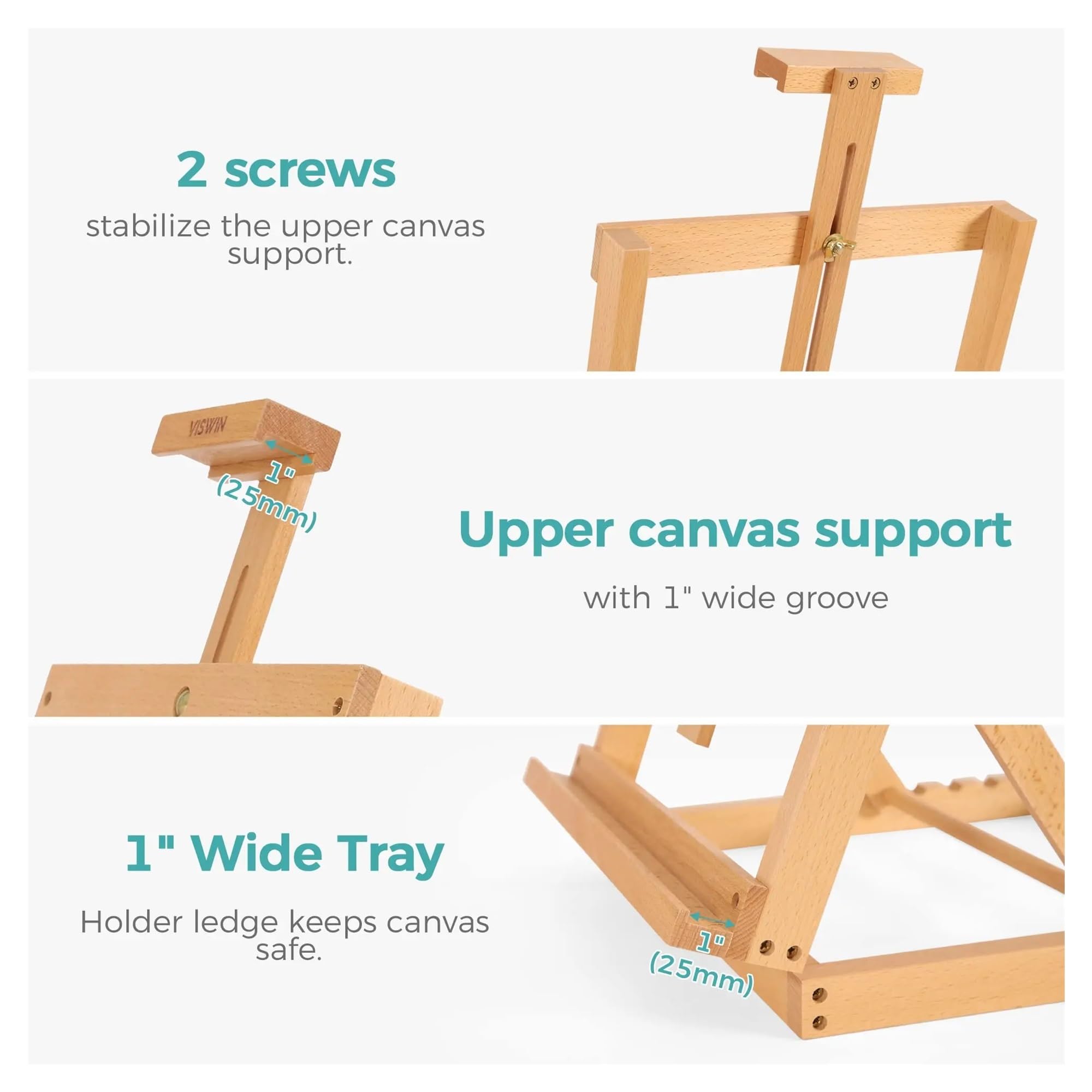 Caballete Caballete plegable for artista, soporte de madera maciza haya, portátil, pintura, caballete, dibujo, lienzo, cuaderno bocetos