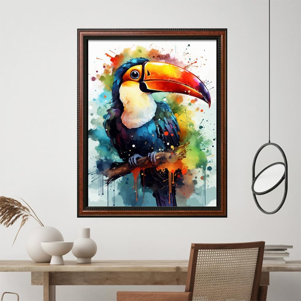 Leczany Cross Stitch Stamped Kit for Adults - Art Parrot | DIY Embroidery Starter Patterns Craft Kit Needlepoint for Beginner | 11CT, 3 Strands | 13.4x17.2 inches