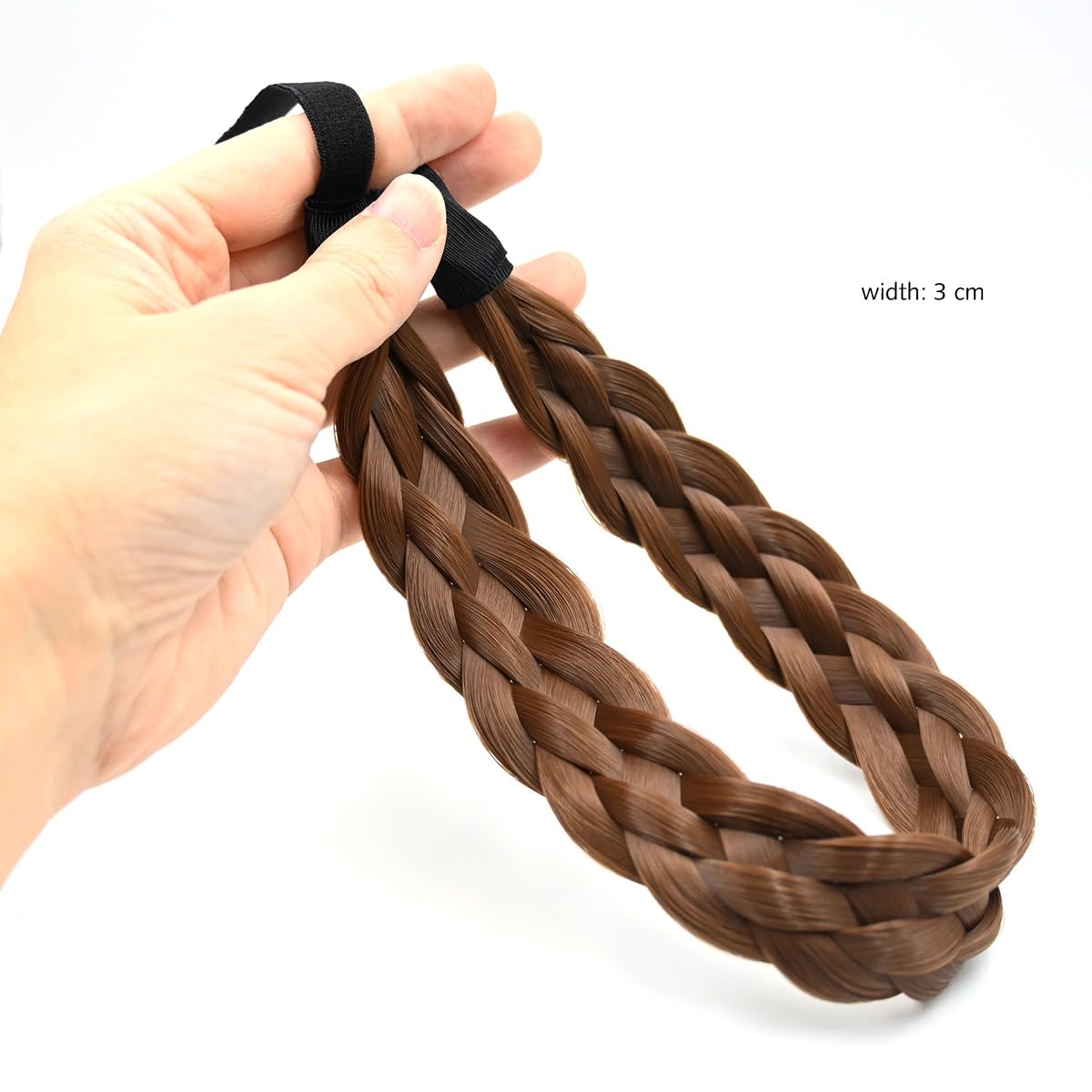 Yamel Braid Headband Adjustable 5 Strand Braided Hairbands for Women Light Brown Synthetic Hair Plait Hairband Braided Headband Elastic - Image 2