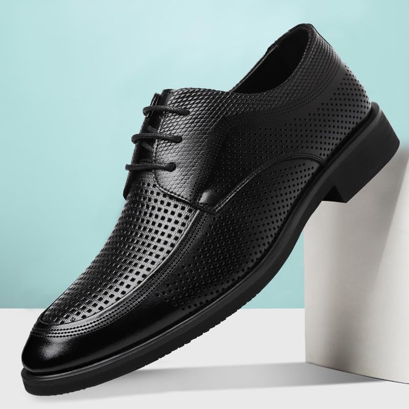 Men's Classic Oxford Shoes Mens Leather Lace-up Casual Business Formal Dress Shoes Derby Shoes for Men(9)3