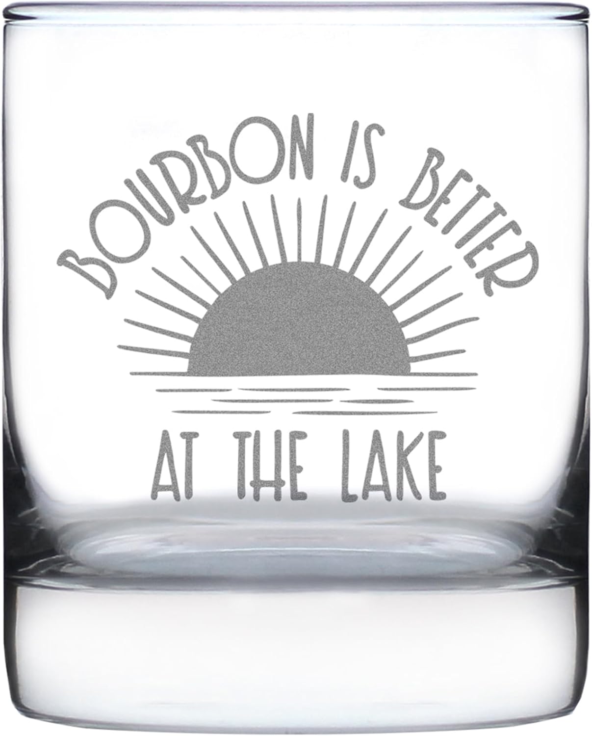 Custom Bourbon Is Better At The Lake - Personalized Whiskey Rocks Glass - Fun Whisky Gifts and Décor for Lake Lovers - 10.25 Ounce - Customized Bourbon Glass Gift
