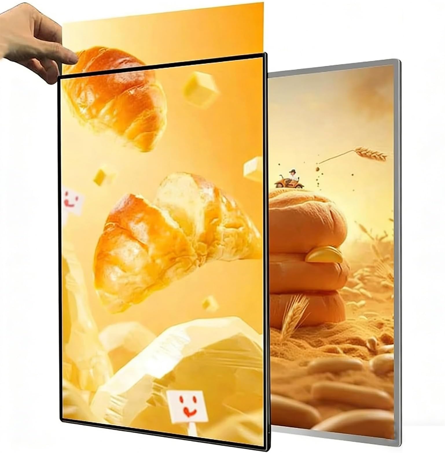Led Advertising Light Box, Ultra Slim Frame Poster Display With Plug-in Design, Wall - Mounted Display Frame Backlit Menu Board For Wall, Desk Or Hanging, Cinema, Retail, Restaurant black A4