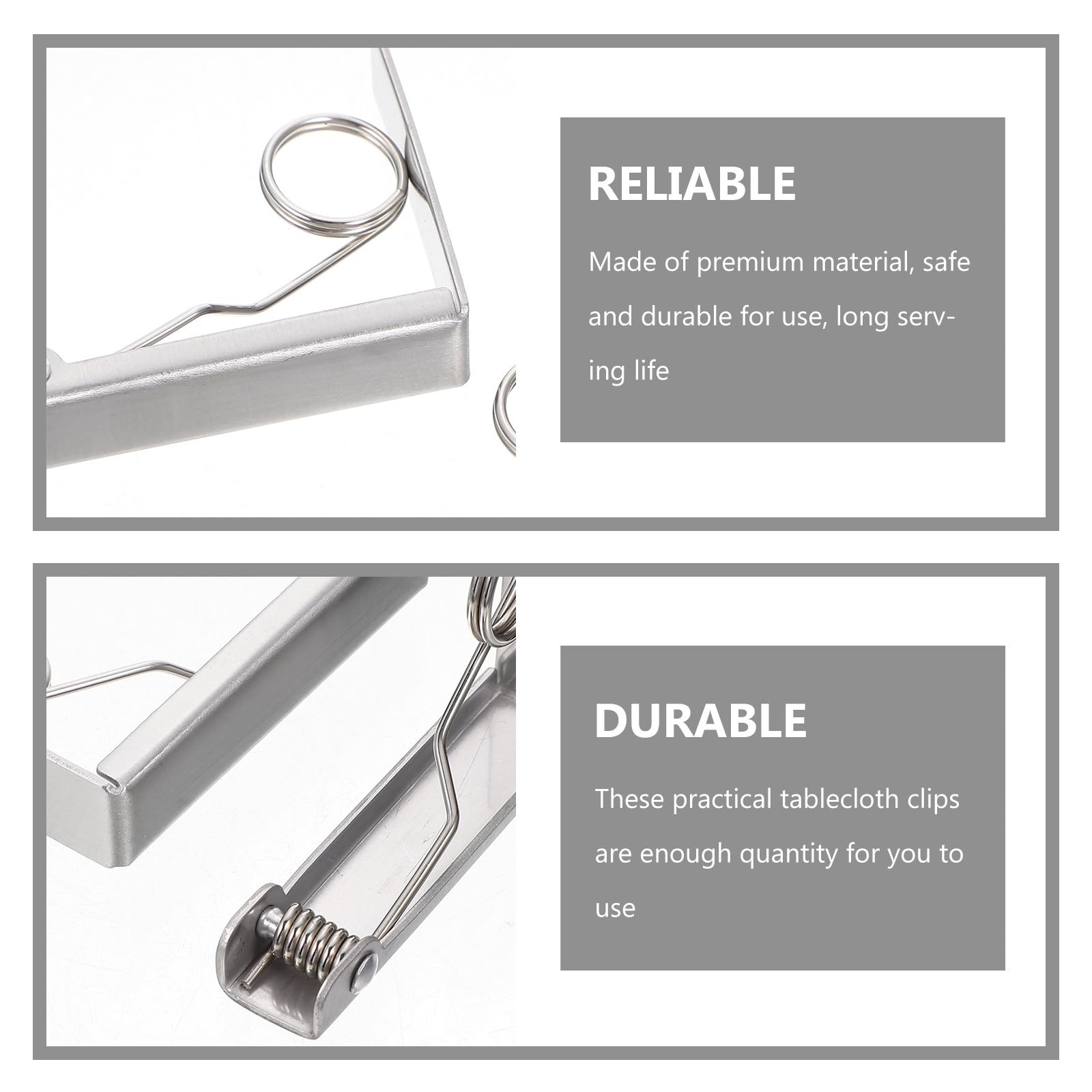 Set 6 Pezzi Fermatovaglia per Tavolo in Acciaio Inossidabile, Clip Portatovaglia Resistenti 5,5 Cm per Campeggio e Picnic