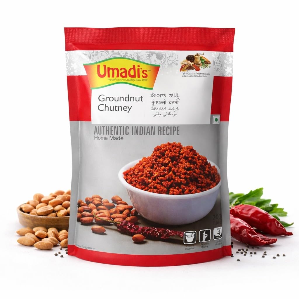 Umadi Foods Groundnut Chutney – Authentic Indian Chutney | Homemade Style Recipe | Rich Taste & Aroma | No Artificial Preservatives | Perfect Dip & Spread for Snacks, Meals & Breakfast | Ready to Eat | 1000 Gram-image-13