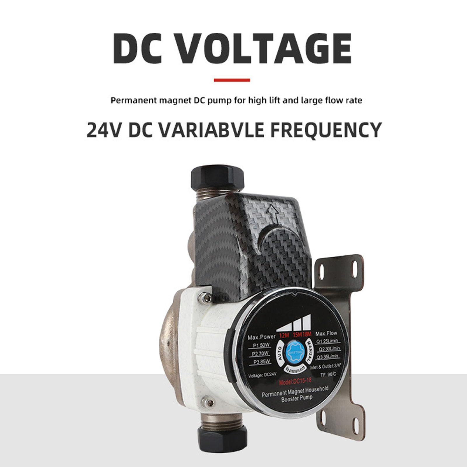 Denash Bomba Elevadora de Presión de Agua de Ducha Inteligente, 85W 555GPH 26.1PSI Modo Manual Automático con Ajuste de 3 Niveles y bajo Nivel de Ruido 40dB, para Baño Doméstico (Enchufe europeo