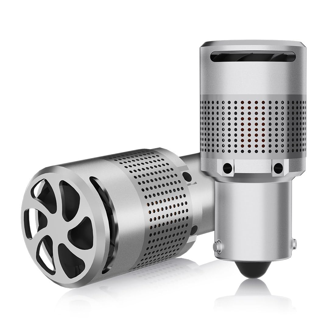 Perrace S25 ピン角違い LED ウィンカー バルブ ステルス ハイフラ防止 抵抗内蔵 明るすぎない S25シングル 150°ピン角 BAU15S PY21W LEDウィンカー球 冷却ファン搭載 純正アンバー 無極性 ノイズ対策 2個セット