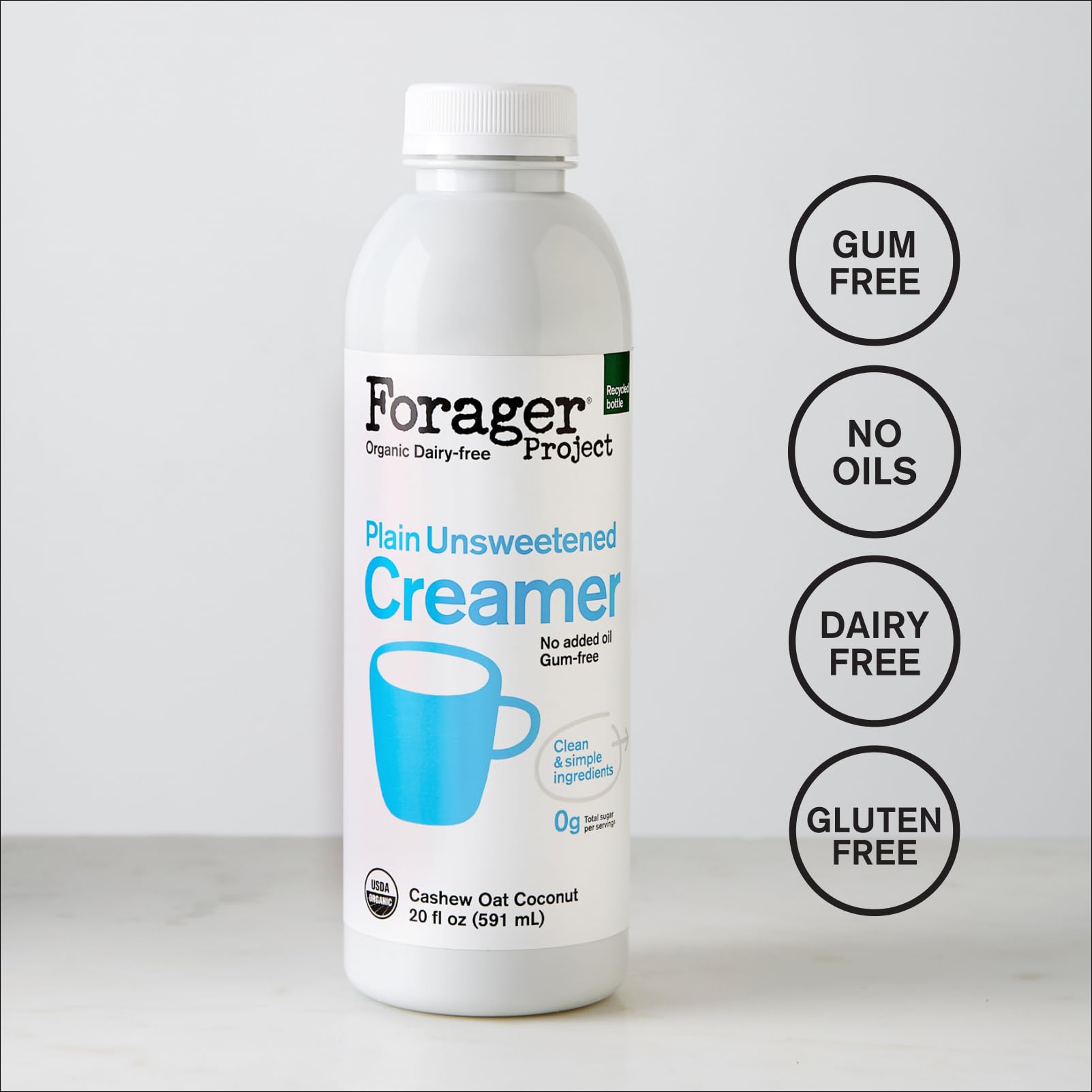 Forager Project Organic Dairy Free Plain Cashew Oat Coconut Creamer 20 Fl Oz — view 4