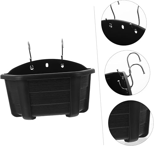 Miniatura 8 de 1 juego de macetas semicírculas montadas en la pared, montaje en pared, barandilla, jardinera, macetas colgantes de resina para exteriores, estante