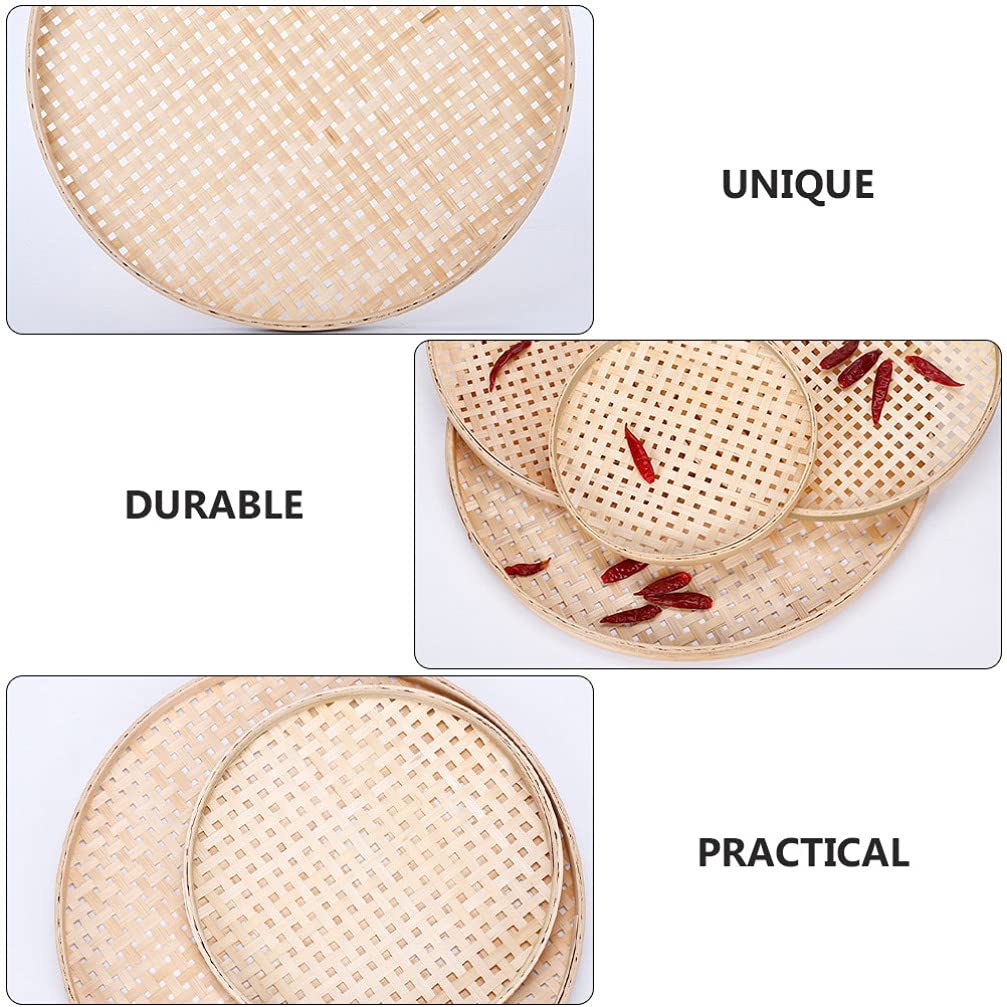 Cabilock 1pc Natural Weaving Storage Basket Versatile Kitchen Sieve for Fruits Vegetables and Snacks Design for Home Organization and Display