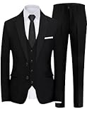 Men's Slim Fit 5-Piece Suit Set with Stretch - Jacket, Vest, Pants, Bow Tie & Necktie (2-Button Design)