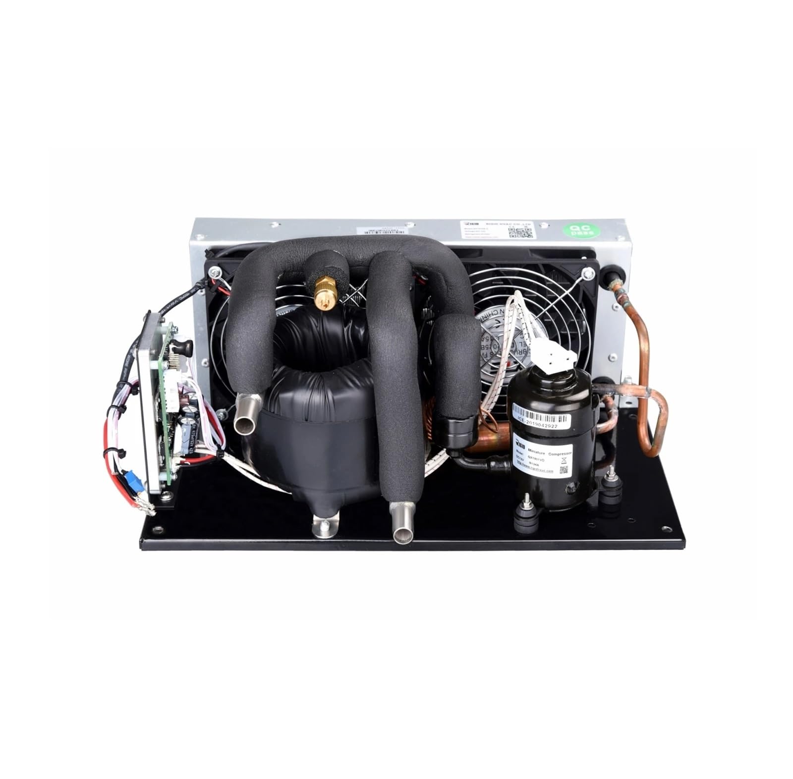 CVFRDD micro dc air conditioner, small 12v air conditione Coaxial Liquid Chiller DV3220E-C, 24V DC, 200W Capacity, R134A Compact & Efficient For Cycling