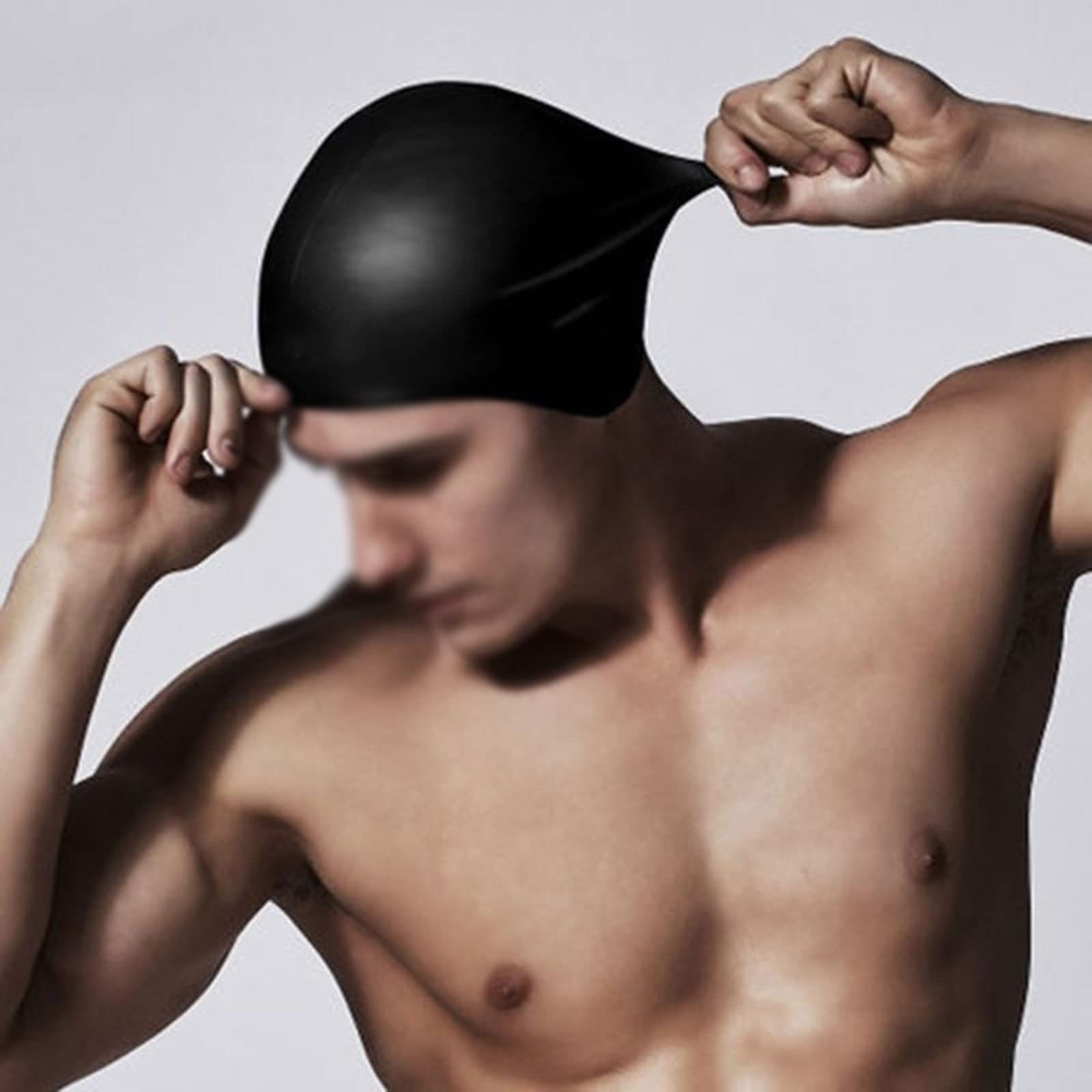 Cuffia da nuoto per adulti, unisex, per capelli lunghi, impermeabile, protegge le orecchie, grande, in silicone Natacion Badmuts (1)