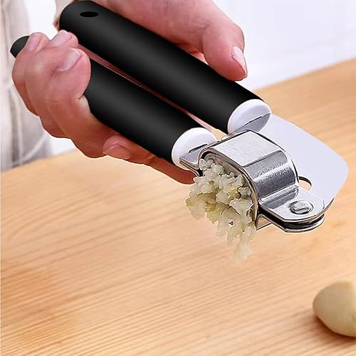 Miniatura 3 de Prensa de ajo de acero inoxidable con mango ergonómico herramienta trituradora de jengibre utensilios de cocina multiusos