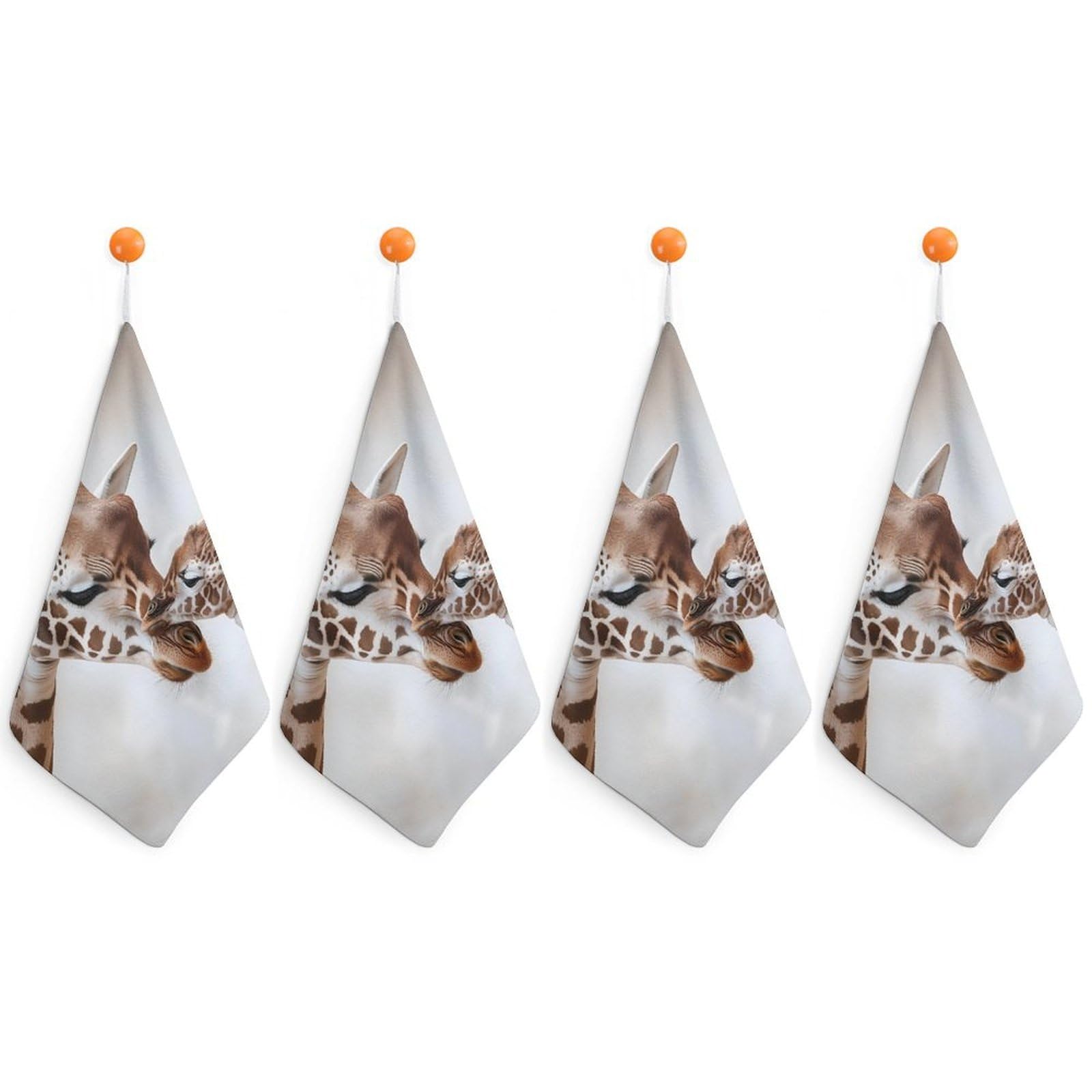 TXFBTRFSA Giraffe Mamas Love Hand Towels with Hanging Loop Kitchen Towel Handkerchiefs Cleaning Cloths