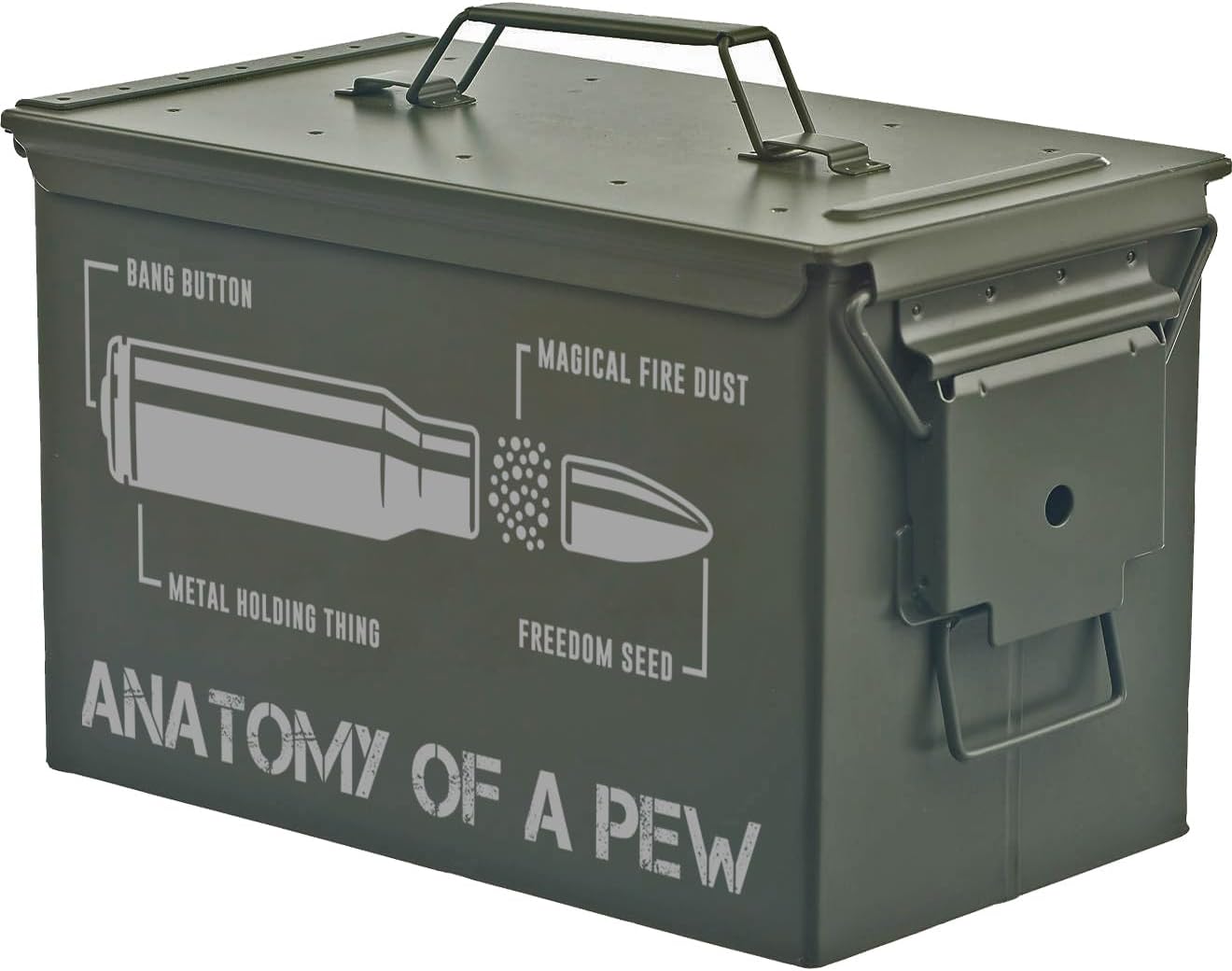 MIP Steel Ammo Can Storage Box Ammunition Case Anatomy Of A Pew (30cal, Green)