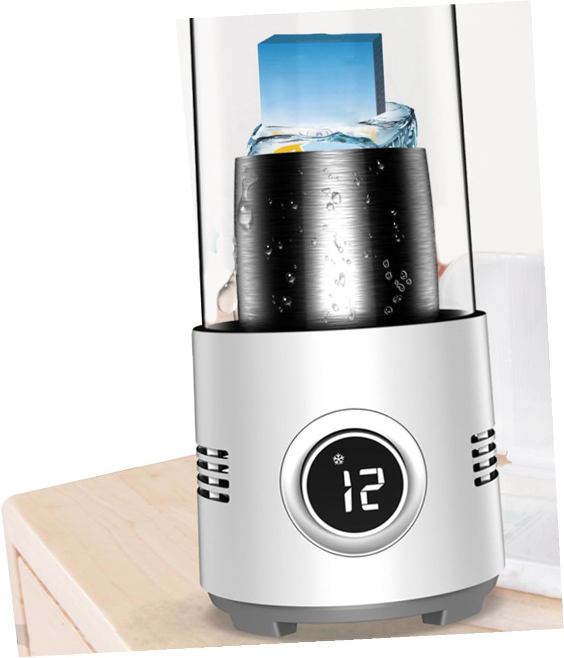 1pc Smart Beverage Cooler Warmer Cup Quick Cooling Heating Intelligent Mug for Home Office Car Travel Digital Temperature Display Suitable for Milk