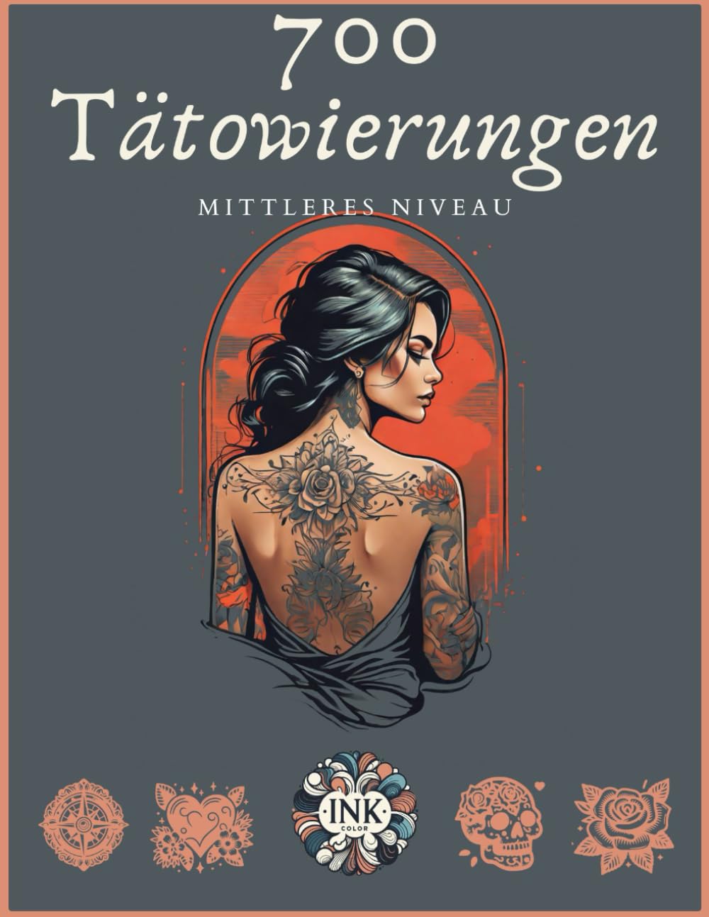 700 Tattoos, mittleres Niveau. Buch mit Tattoo-Designs: Buch mit Tattoo-Designs für Fortgeschrittene. Schwarz-Weiß-Designs.