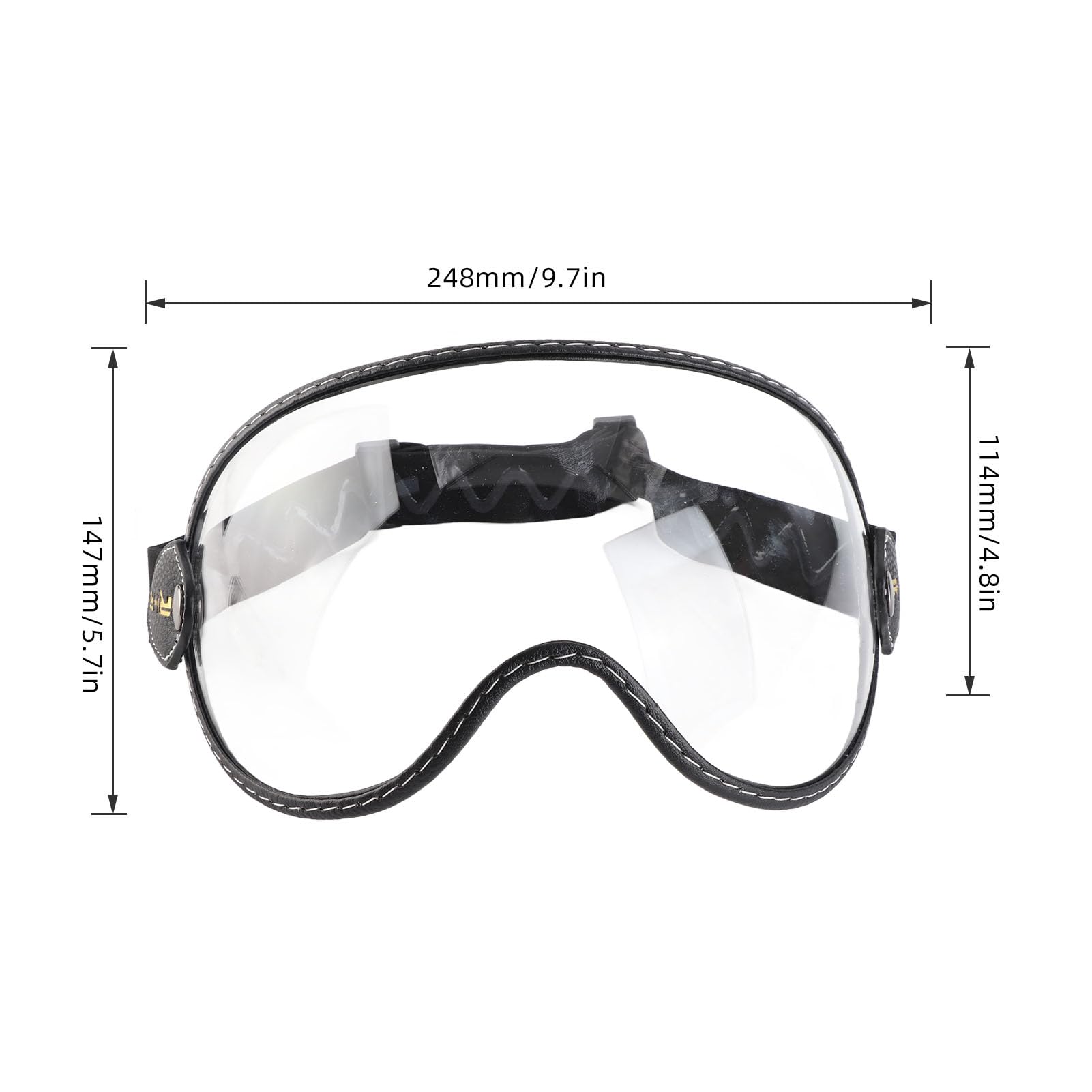 Giovanesse Occhiali Polvere per Caschi, Occhiali Antivento Motociclistici Retrycle con Obiettivi PC Off Off Road Racing Goggles per Uomini Donne, 20x15x6cm (Trasparente)