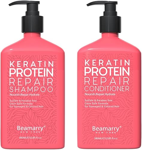 BEAMARRY Keratin Protein Repair Shampoo & Conditioner Set 380ml
