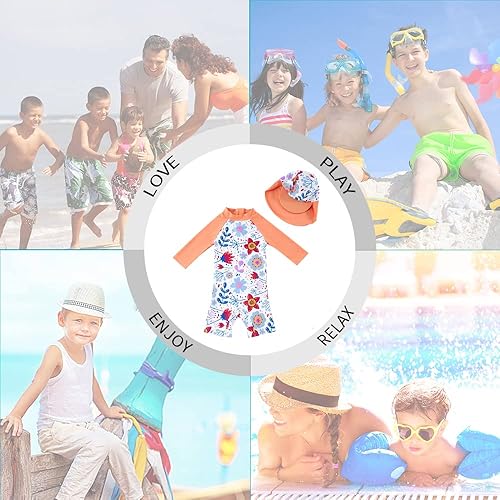 Miniatura 7 de upandfast Traje de baño para bebéniño pequeño, protección solar UPF 50+, traje de baño de una pieza con cremallera con sombrero para el sol, traje