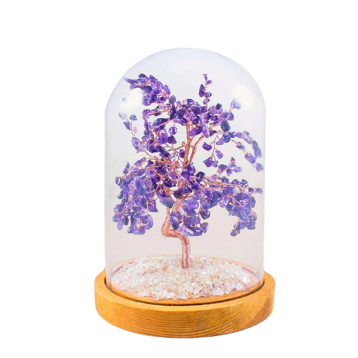 KARMA AND LUCK Tension Relief - Amethyst Feng Shui Tree, Hand-Wrapped Copper Wire,Amethyst Leaves,8" Tall, Protect Your Home, Spiritual Gifts