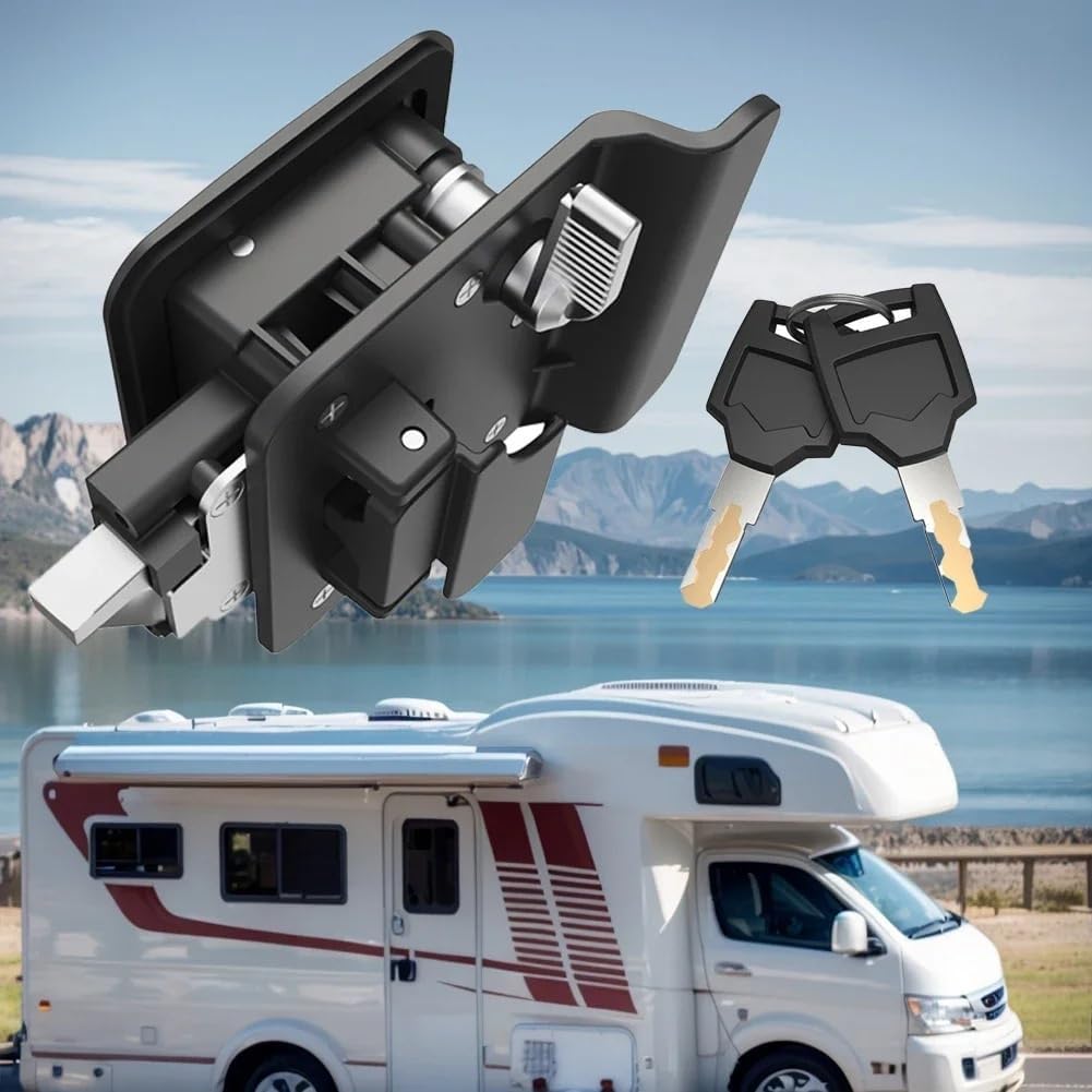 with Paddle Deadbolt Camper Door Handle Latch Metal RV Entry Door Lock for Camper Travel Trailer 1Pcs
